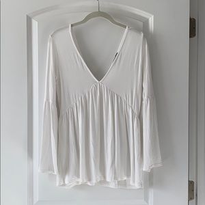 boohoo bell sleeve top